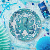 Octopus Marine Life Ocean Animals Beach Nauto Papieren Bordje (Feest)