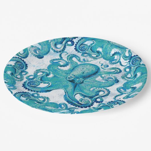 Octopus Marine Life Ocean Animals Beach Nauto Papieren Bordje (Gekanteld)