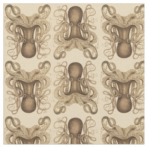 Octopus Marmoratus (bruin) Stof