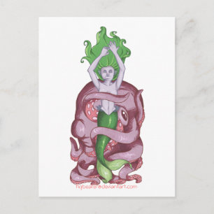 Octopus Mermaid Briefkaart