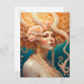 Octopus Mermaid Fantasy Art Briefkaart (Voorkant / Achterkant)