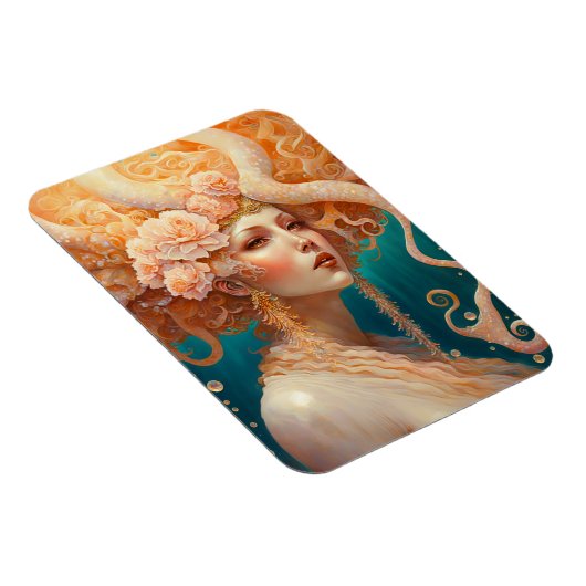 Octopus Mermaid Fantasy Art Magnet Magneet (Rechterzijde)
