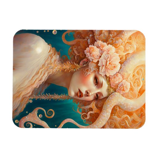 Octopus Mermaid Fantasy Art Magnet Magneet (Horizontaal)