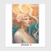 Octopus Mermaid Fantasy Art Sticker (Vel)