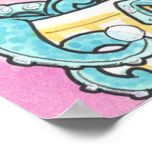 Octopus Mermaid in Bathtub fantasy art poster (Hoek)