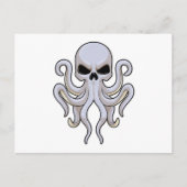 Octopus met 8 armen en schedel briefkaart (Voorkant)