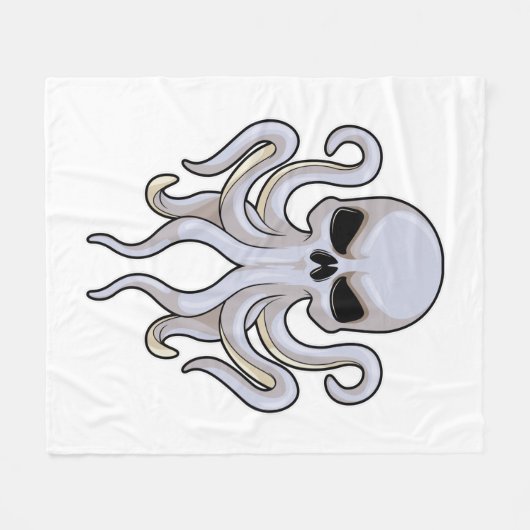 Octopus met 8 armen en schedel fleece deken (Voorkant (Horizontaal))