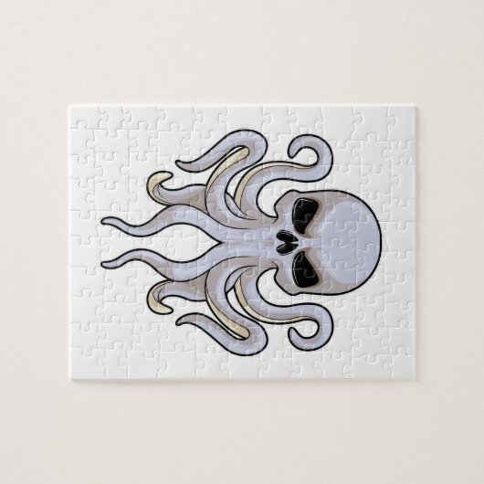 Octopus met 8 armen en schedel legpuzzel (Horizontaal)
