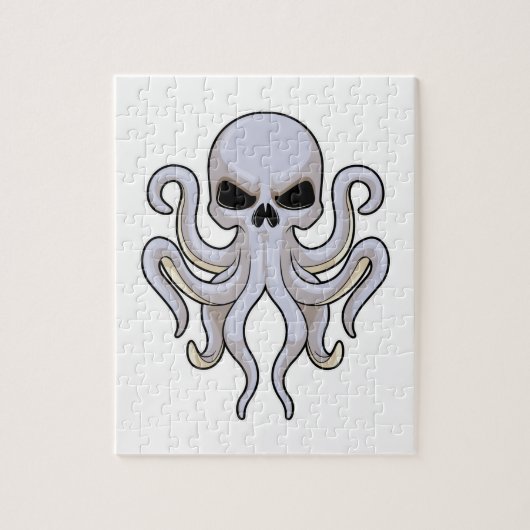 Octopus met 8 armen en schedel legpuzzel (Verticaal)