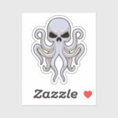 Octopus met 8 armen en schedel sticker (Vel)