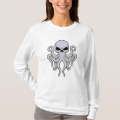 Octopus met 8 armen en schedel t-shirt (Voorkant)