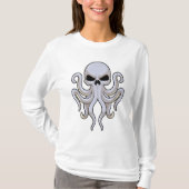Octopus met 8 armen en schedel t-shirt (Voorkant)