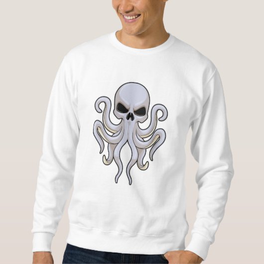 Octopus met 8 armen en schedel trui (Voorkant)
