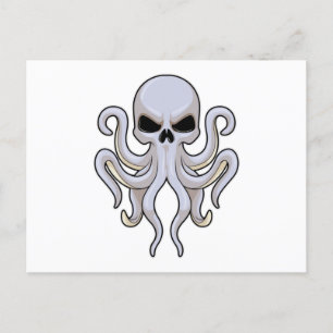 Octopus met 8 Armen & Schedel Briefkaart