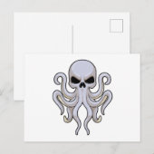 Octopus met 8 Armen & Schedel Briefkaart (Voorkant / Achterkant)
