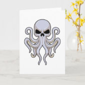 Octopus met 8 Armen & Schedel Kaart (Gele Bloem)