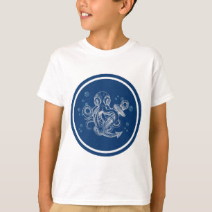 Octopus met anker t-shirt