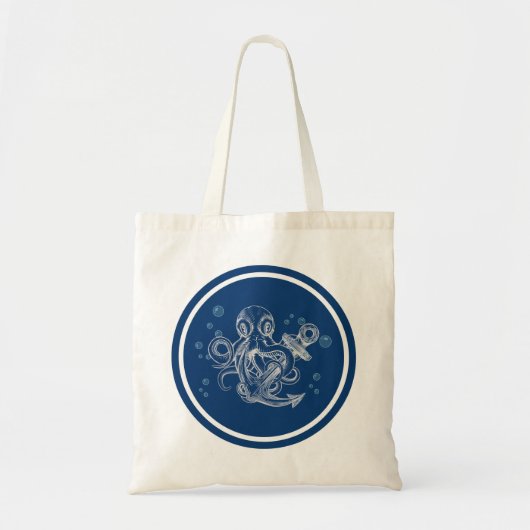 Octopus met anker tote bag (Voorkant)