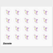 Octopus met Baby flesje Melk Ronde Sticker (Vel)