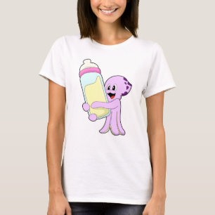 Octopus met Baby flesje Melk T-shirt