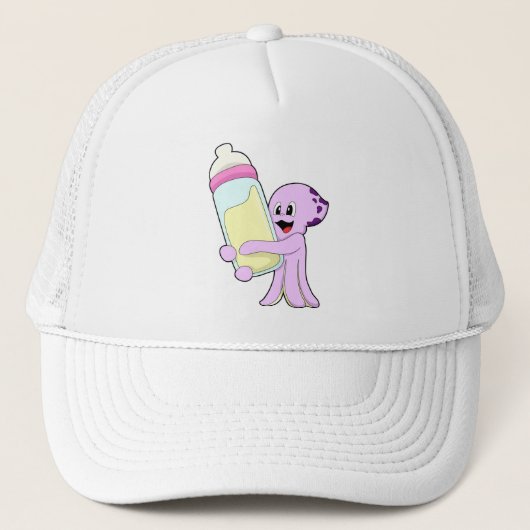 Octopus met Baby flesje Melk Trucker Pet (Voorkant)