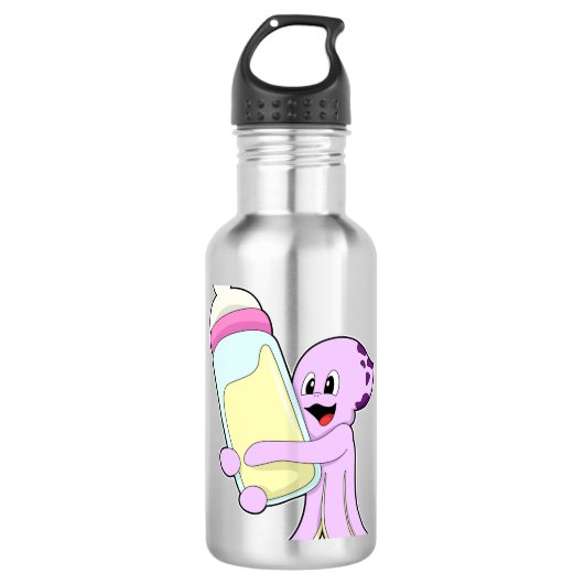 Octopus met Baby flesje Melk Waterfles (Voorkant)
