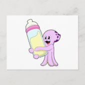 Octopus met babyfles Melk Briefkaart (Voorkant)
