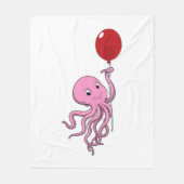 Octopus met ballon fleece deken (Voorkant)