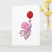 Octopus met ballon kaart (Gele Bloem)