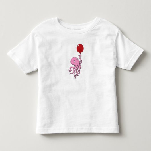 Octopus met ballon kinder shirts (Voorkant)