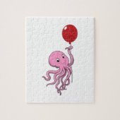Octopus met ballon legpuzzel (Verticaal)
