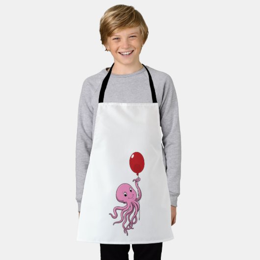 Octopus met ballon schort (Gedragen)