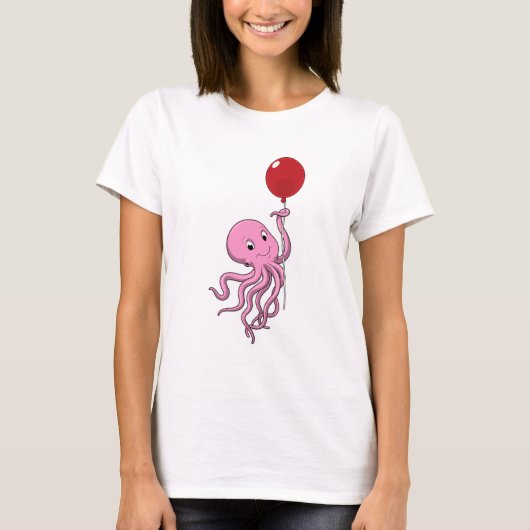 Octopus met ballon t-shirt (Voorkant)