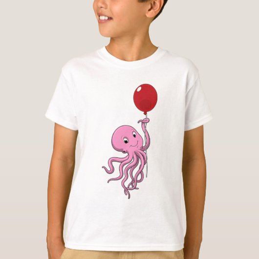 Octopus met ballon t-shirt (Voorkant)