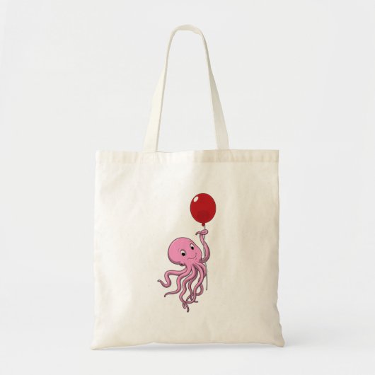 Octopus met ballon tote bag (Voorkant)