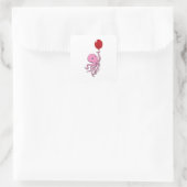 Octopus met ballon vierkante sticker (Tas)