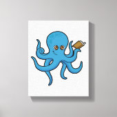 Octopus met boek canvas afdruk (Voorkant)