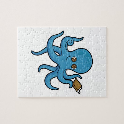 Octopus met boek legpuzzel (Horizontaal)