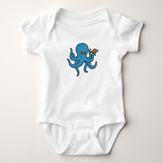 Octopus met boek romper (Voorkant)