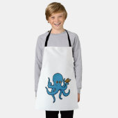 Octopus met boek schort (Gedragen)