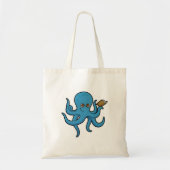 Octopus met boek tote bag (Voorkant)