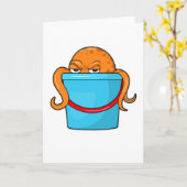 Octopus met Bucket Kaart (Gele Bloem)