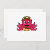 Octopus met Cake Briefkaart (Voorkant / Achterkant)