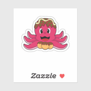 Octopus met Cake Sticker