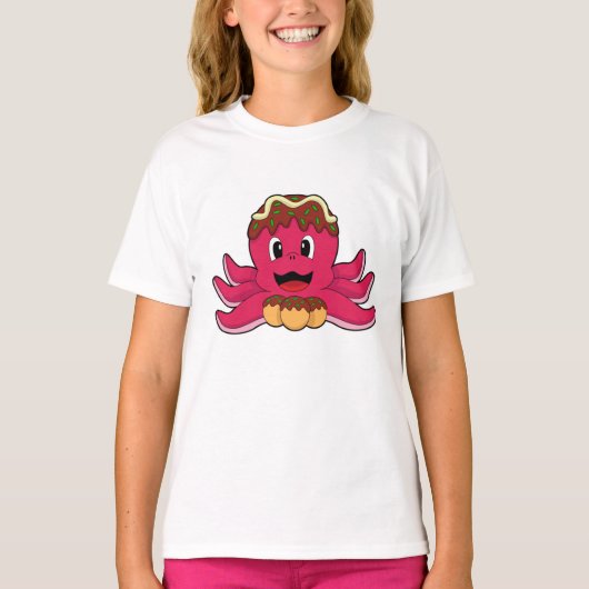 Octopus met Cake T-shirt (Voorkant)
