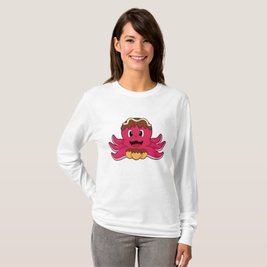 Octopus met Cake T-shirt (Voorkant volledig)