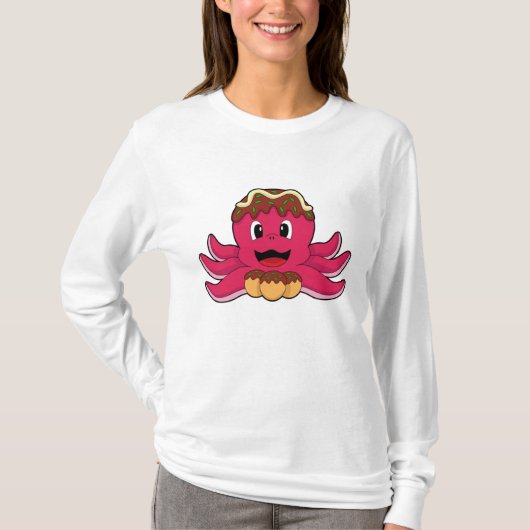 Octopus met Cake T-shirt (Voorkant)