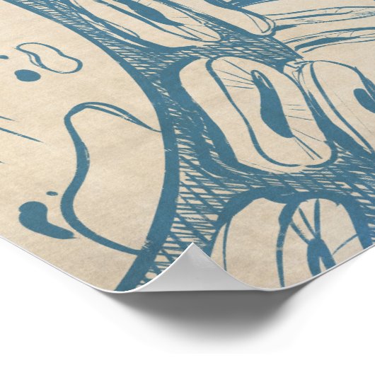 Octopus met Coffee Cup Ink Poster (Hoek)