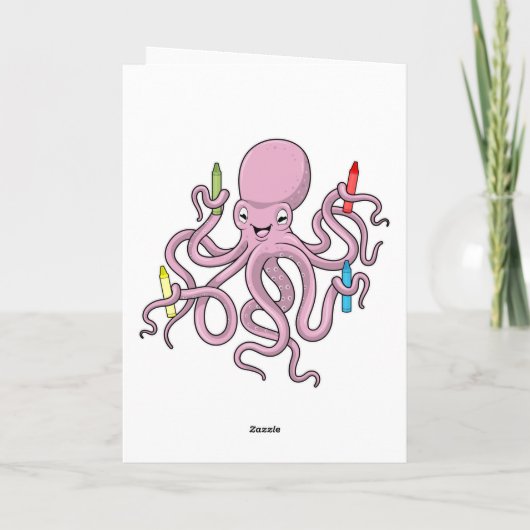 Octopus met Crayon Kaart (Achterkant)