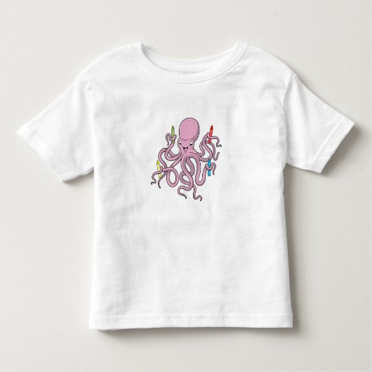 Octopus met Crayon Kinder Shirts (Voorkant)